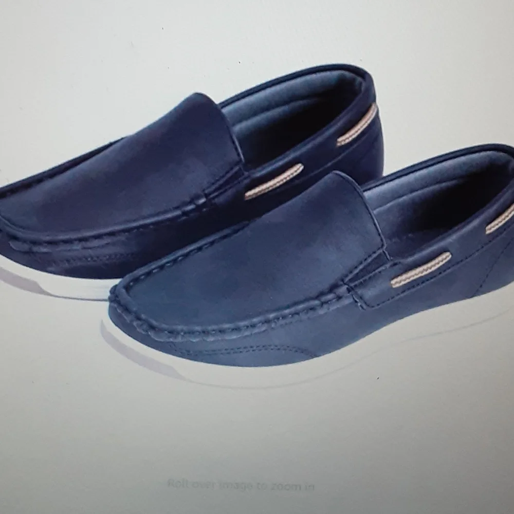 Cherry Popo boys black loafers kids casual boat shoes school dress size 6 …New